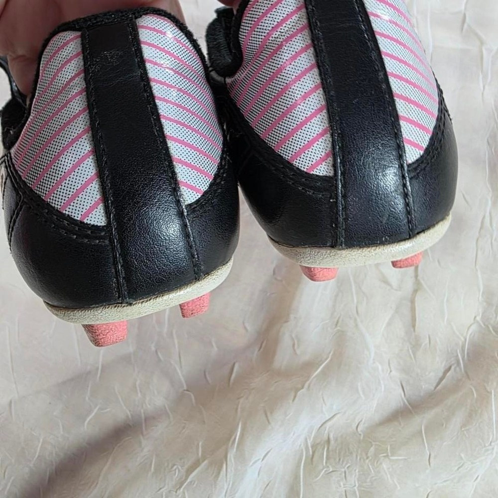 Nike Kids Soccer Cleats Black Pink Firm Ground 359616-016 Size 12C - Picture 5 of 6